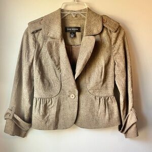 Club Monaco Brown Crop Peplum Blazer